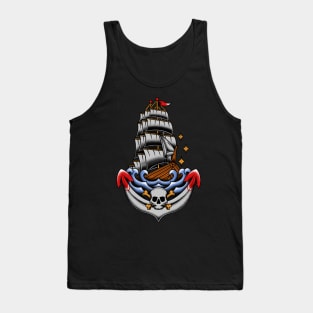 Anchor Ship Tattoo Style Tank Top